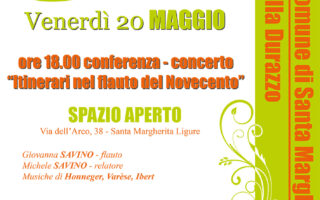 Conferenza/concerto “Itinerari nel flauto del Novecento” 20 Maggio Alle ore 18 a Villa Durazzo Santa Margherita