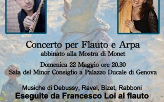 Musicamica presenta, Concerto per flauto e Arpa abbinato alla Mostra di Monet Genova Palazzo Ducale, 22 Maggio alle 20:30