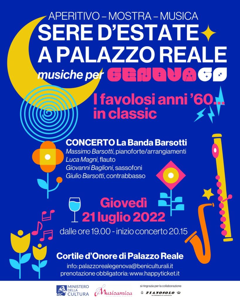 Musicamica presenta, Genova 60 con la Banda Barsotti l'evento in collaborazione con Palazzo Reale