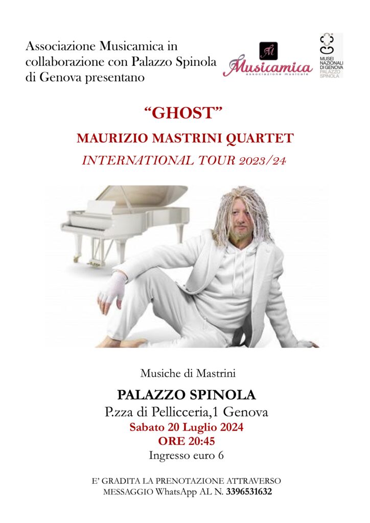 Locandina 20 luglio 2024-Maurizio Mastrini Quartet-Palazzo Spinola-Genova