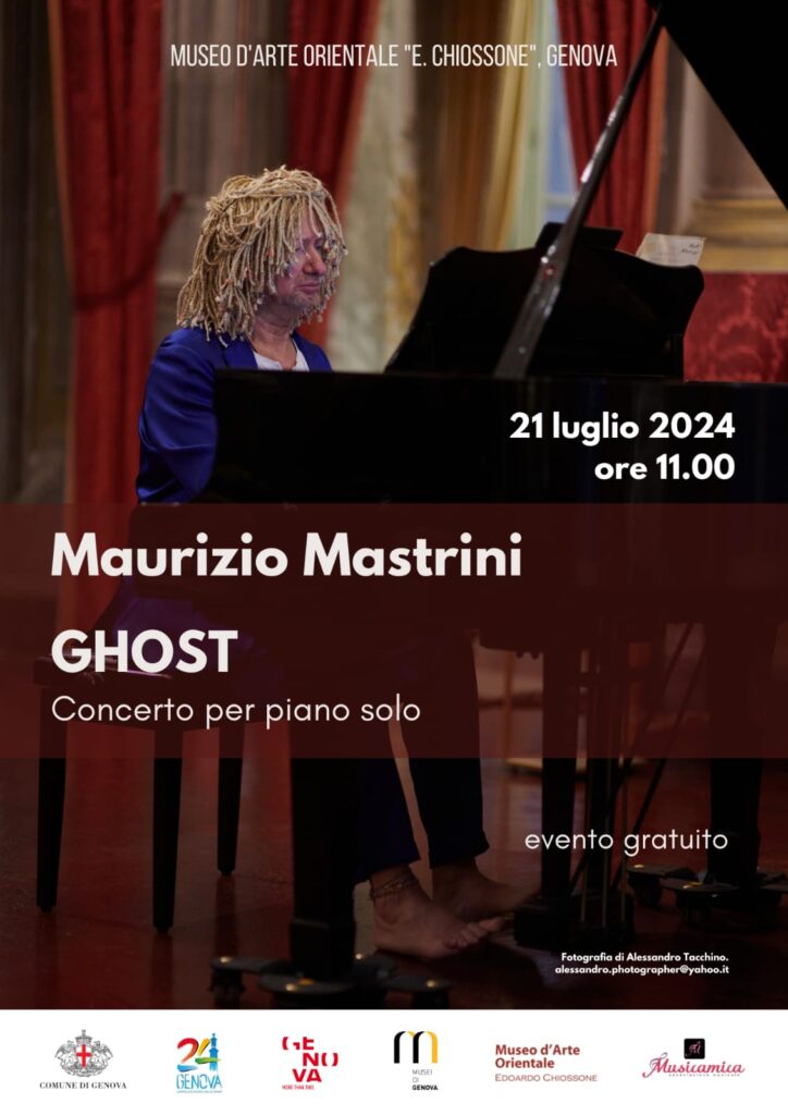 Locandina 21 luglio 2024-Maurizio Mastrini piano solo-Museo d'Arte Orientale Chiossone-Genova