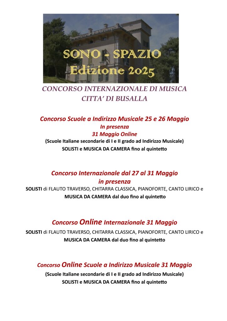 Presentazione del concorso Sono Spazio 2025-Locandina