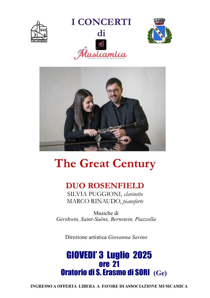 The Great Century con Rosenfield Duo-Locandina concerto 3 luglio 2025 a Sori