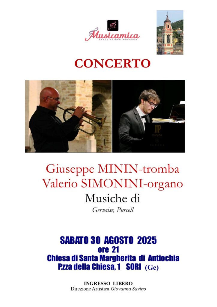 Minin e Simonini-Locandina concerto 30 agosto 2025 a Sori