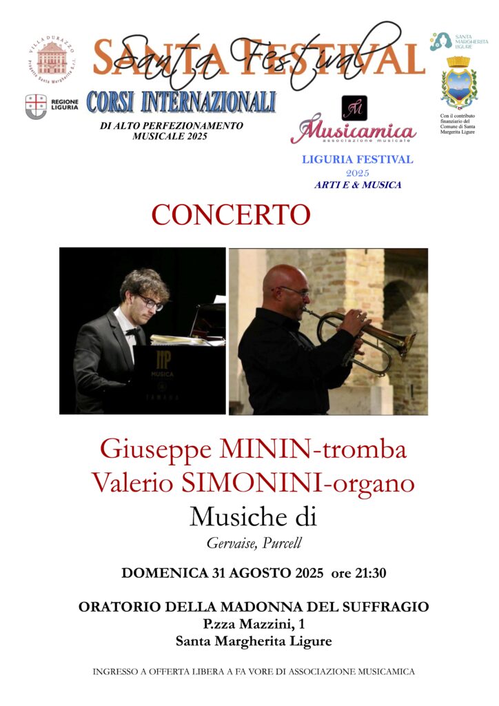 Minin e Simonini-Locandina concerto 31 agosto 2025 a Santa Margherita Ligure