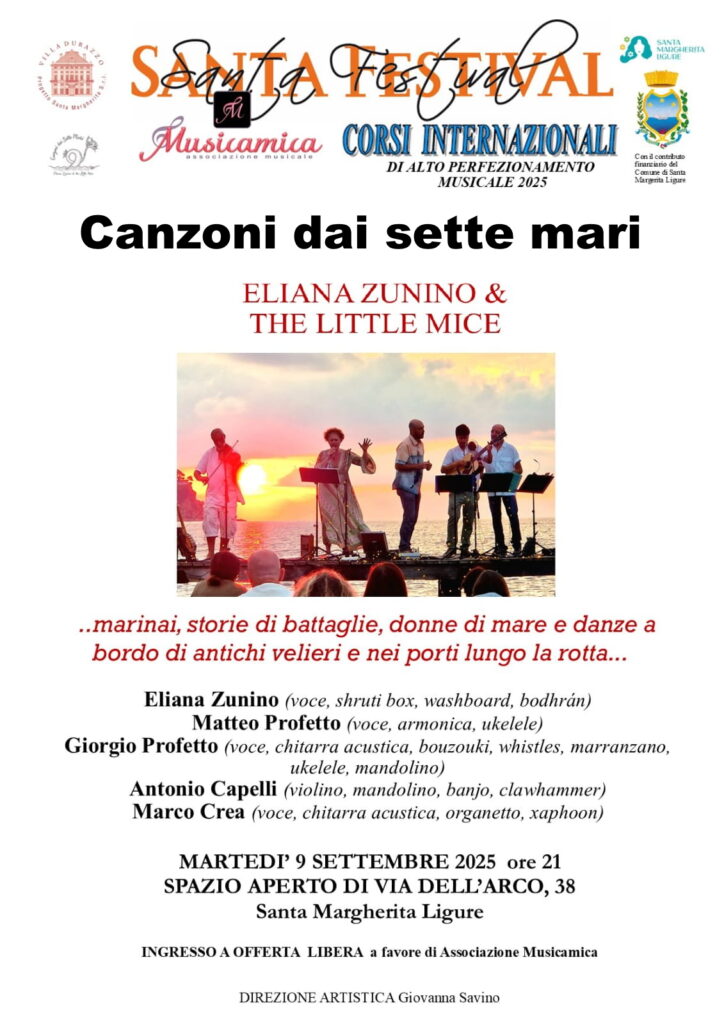 Canzoni dai sette mari-Locandina concerto 9 settembre 2025