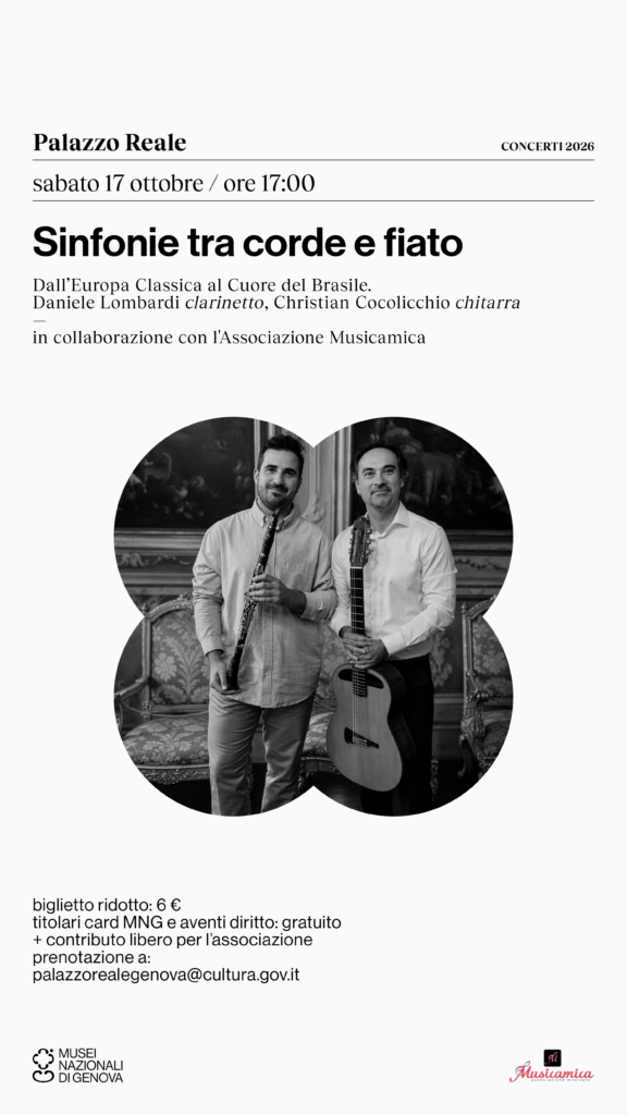 Sinfonie tra corde e fiato-Locandina concerto 17 ottobre 2026 e a Palazzo Reale